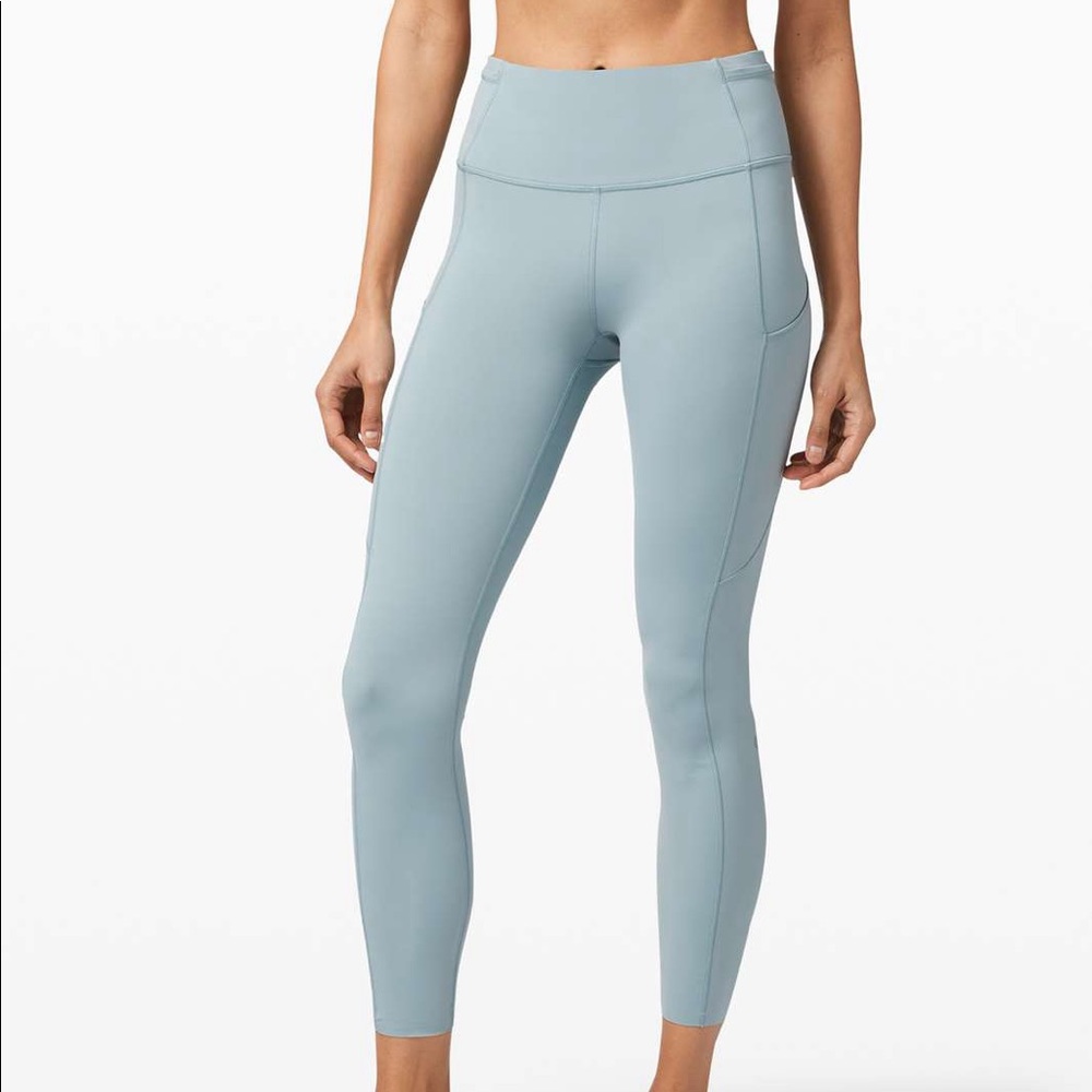 Lululemon Fast and Free Tight 25" Nulux NWT blue cast size 6